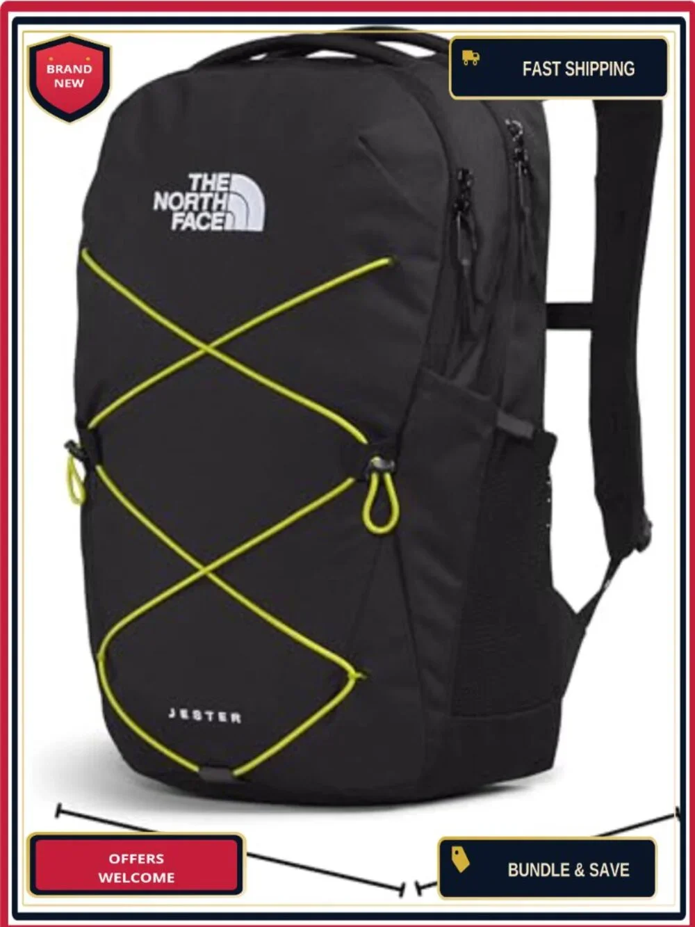 North Face Jester Backpack - 28L Laptop Backpack w/ Padded Sleeve & Fleece Lined
